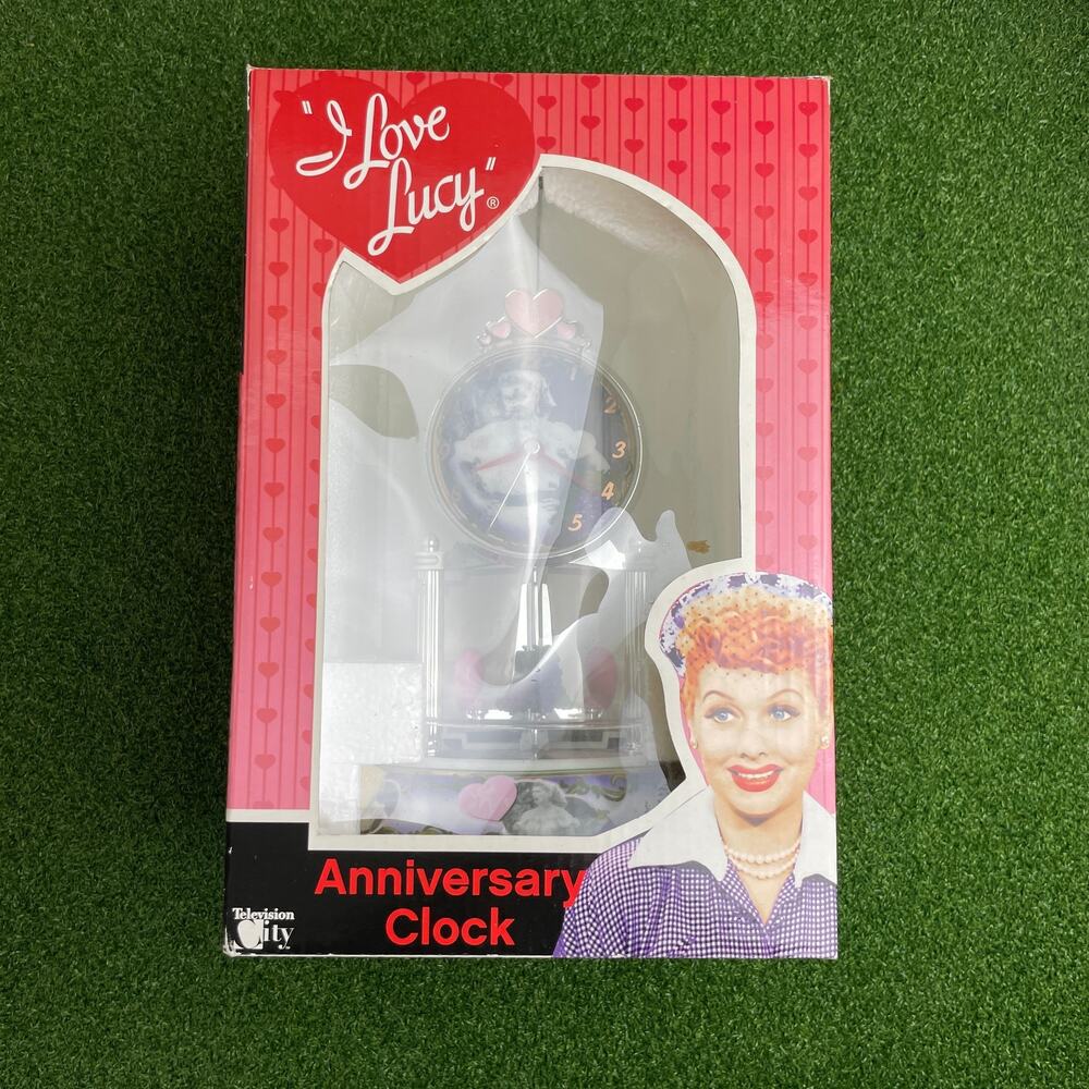I Love Lucy Anniversary Clock Porcelain Base & Dial Glass Dome